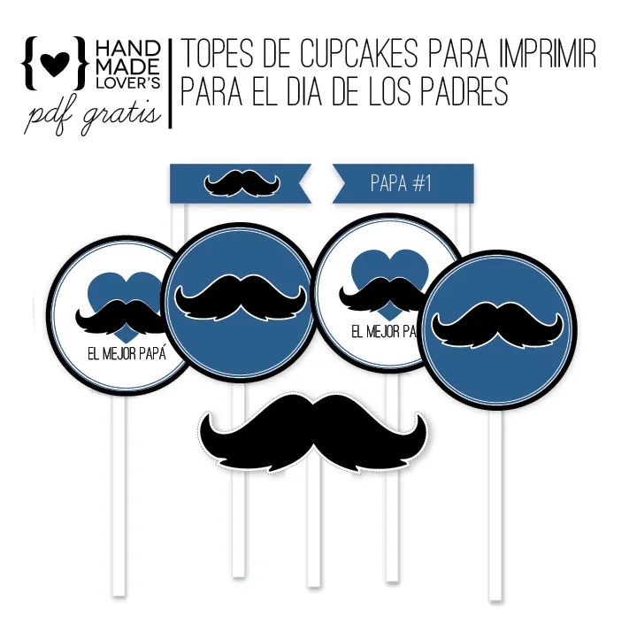 Gratis PDF de topes de cupcakes para papá - MOHENZ HANDMADELOVERS