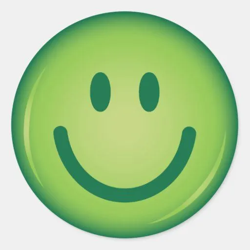 Green Smiley Face Stickers, Green Smiley Face Custom Sticker Designs