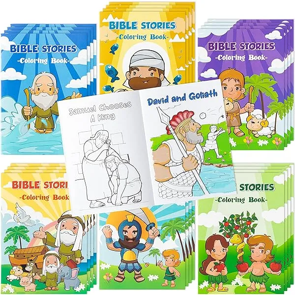 GROBRO7 24 libros para colorear de la Biblia cristiana para niños, libro de  dibujo de arte con ángeles, sacerdotes, iglesias, velas, patrones de  cruces, folletos de color para dominical, escuela, aula, recompensas,