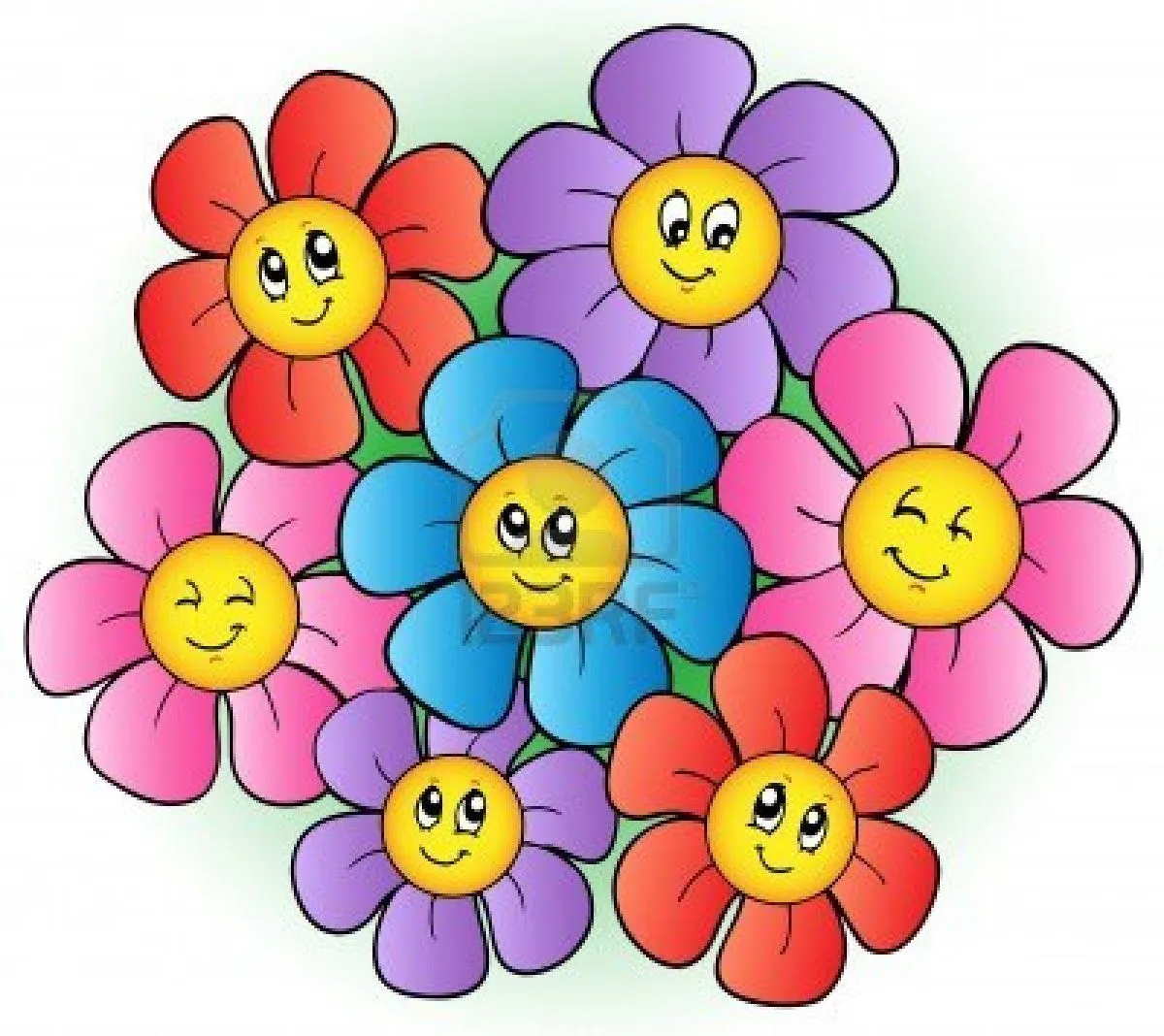 Grupo de dibujos animados de flores Foto de archivo - 9528300 ...