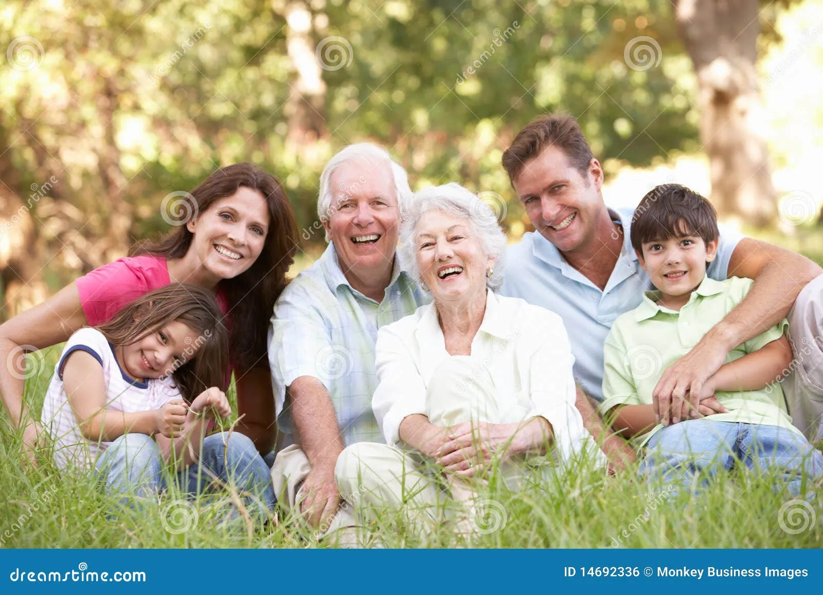 Grupo De La Familia Extensa En Parque Imagen de archivo libre de ...