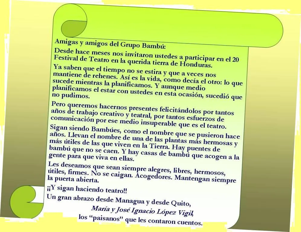 Grupo Teatral Bambú: Carta recibida de los hermanos José María ...