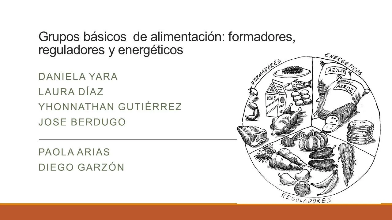 Grupos básicos de alimentación: formadores, reguladores y energéticos - ppt  descargar