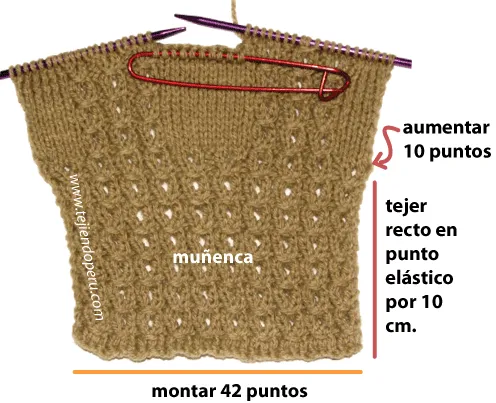 Guantes en dos agujas - Tejiendo Perú...