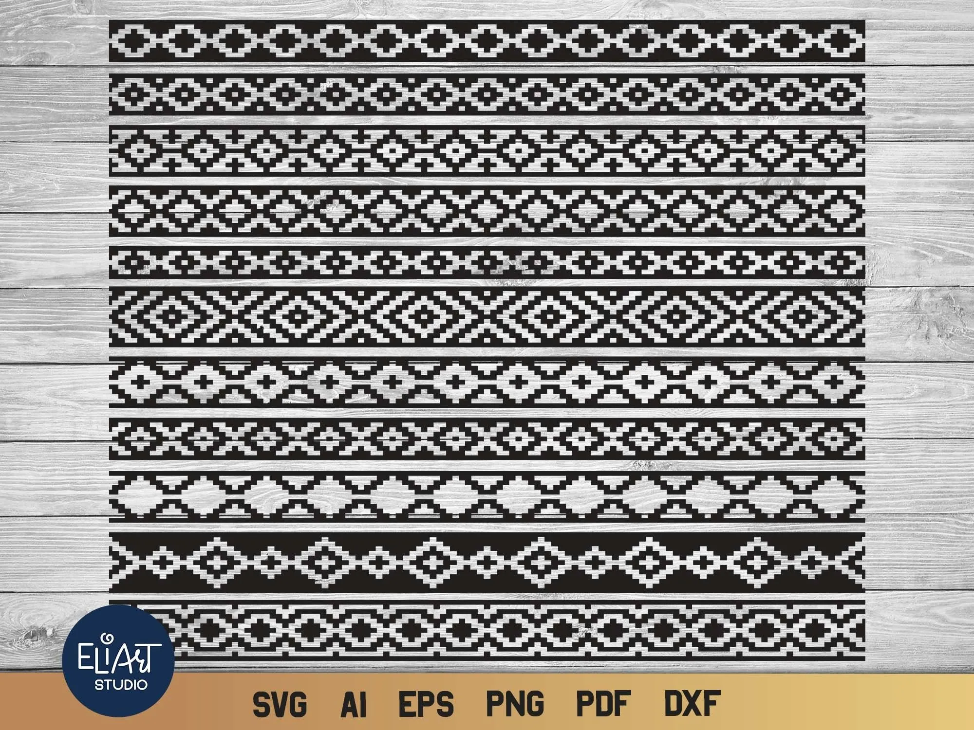 Guarda Pampa Border SVG Patrón Tribal SVG Divisores de - Etsy México