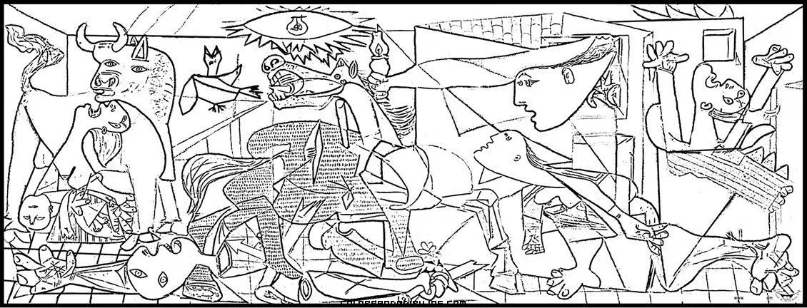 El Guernica de Picasso para colorear