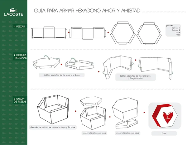 Guia para armar Hexágono Lacoste on Behance