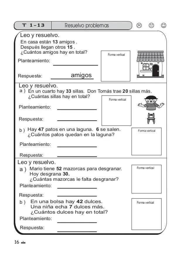 Guía de matemáticas para segundo grado (ejercicios)