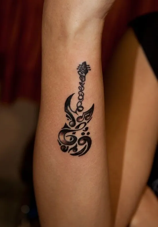 Guitar Music Tattoo Design | * Amazing Tattoo Designs