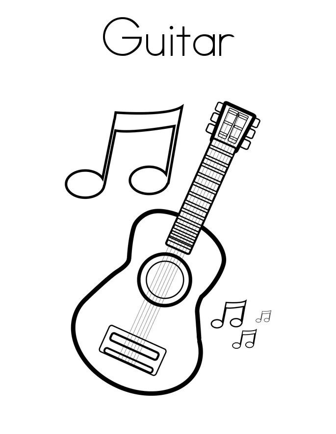 Guitarra para colorear