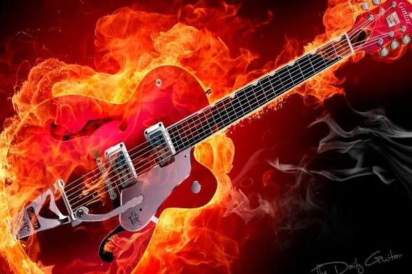 Una guitarra eléctrica en llamas (8211)