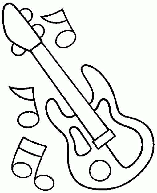 Guitarra y notas para imprimir y colorear ~ Dibujos para Colorear ...