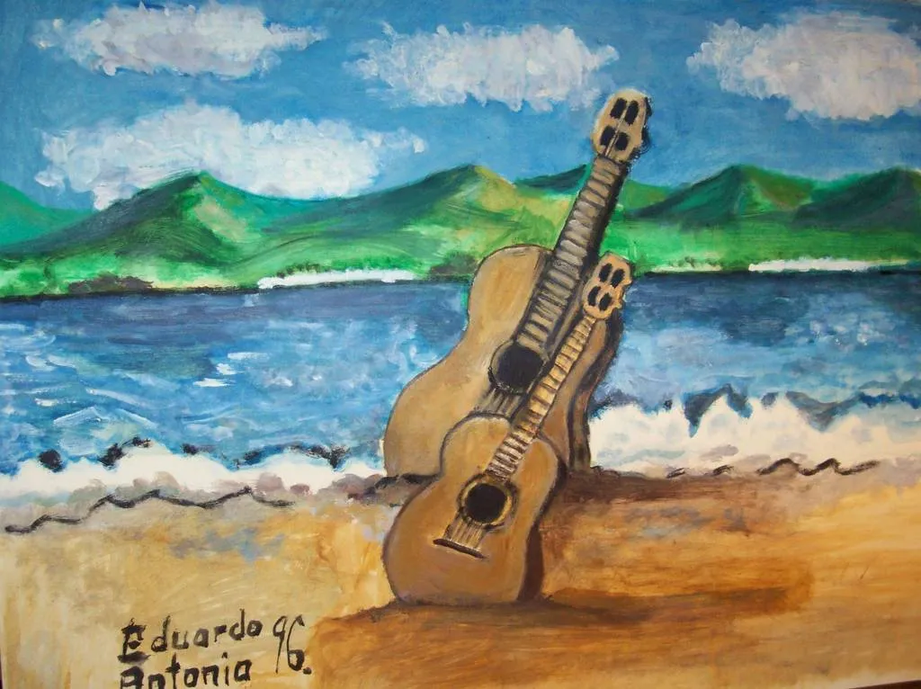 GUITARRAS EN LA PLAYA ediblan DIOS BLANCO - Artelista.