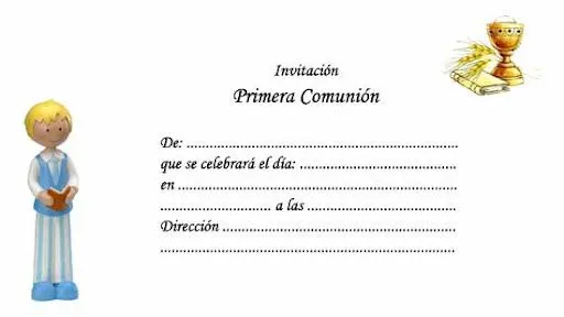 Invitaciones Primera Comunión. - Ideas y material gratis para ...