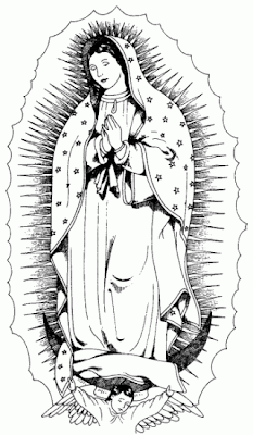 Me gusta la clase de religión: Virgencita de Guadalupe para colorear