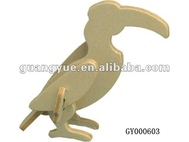 Gy000603 toucan animal cubo rompecabezas de madera-Bloques ...