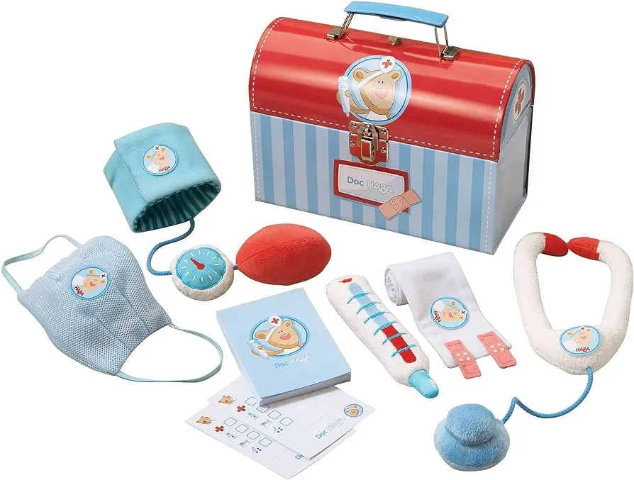 HABA Doc Little Doctor Set – Juego de 6 piezas en estuche de transporte  resistente para edades de 2 y más : Amazon.com.mx: Juguetes y Juegos