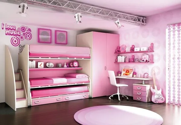 Habitaciones con estilo: HABITACIONES ROSA PARA DOS NIÑAS