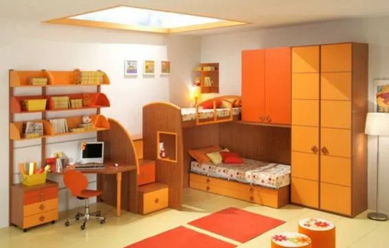 Habitaciones para niños color naranja - Dormitorios colores y estilos