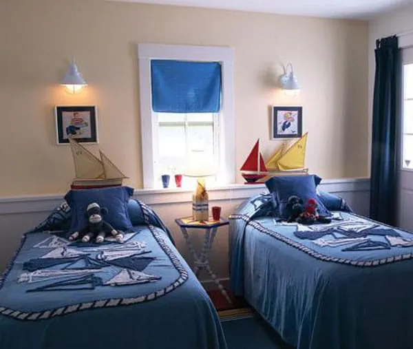 Habitaciones para niños de estilo náutico. Decoración infantil