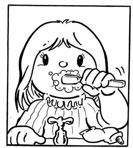 Hábitos de higiene personal en los niños para colorear - Imagui