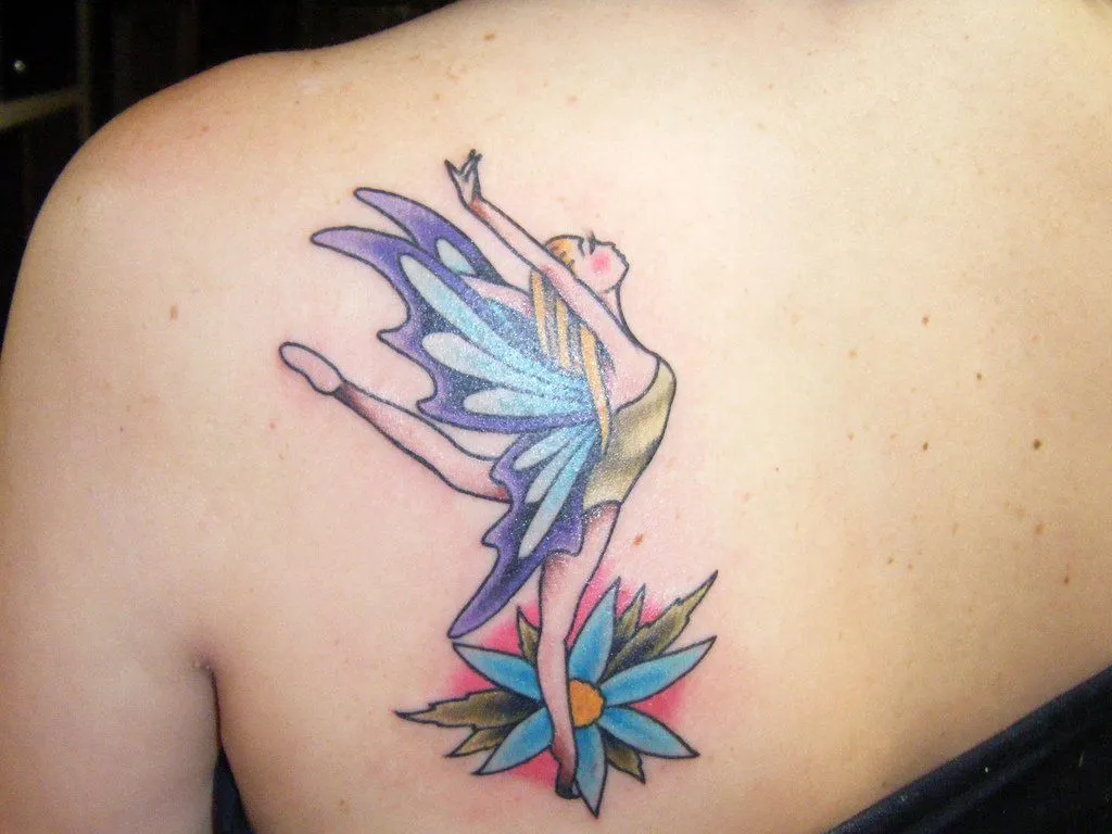 Hada Bailarina en Flor - Tatuajes para Mujeres