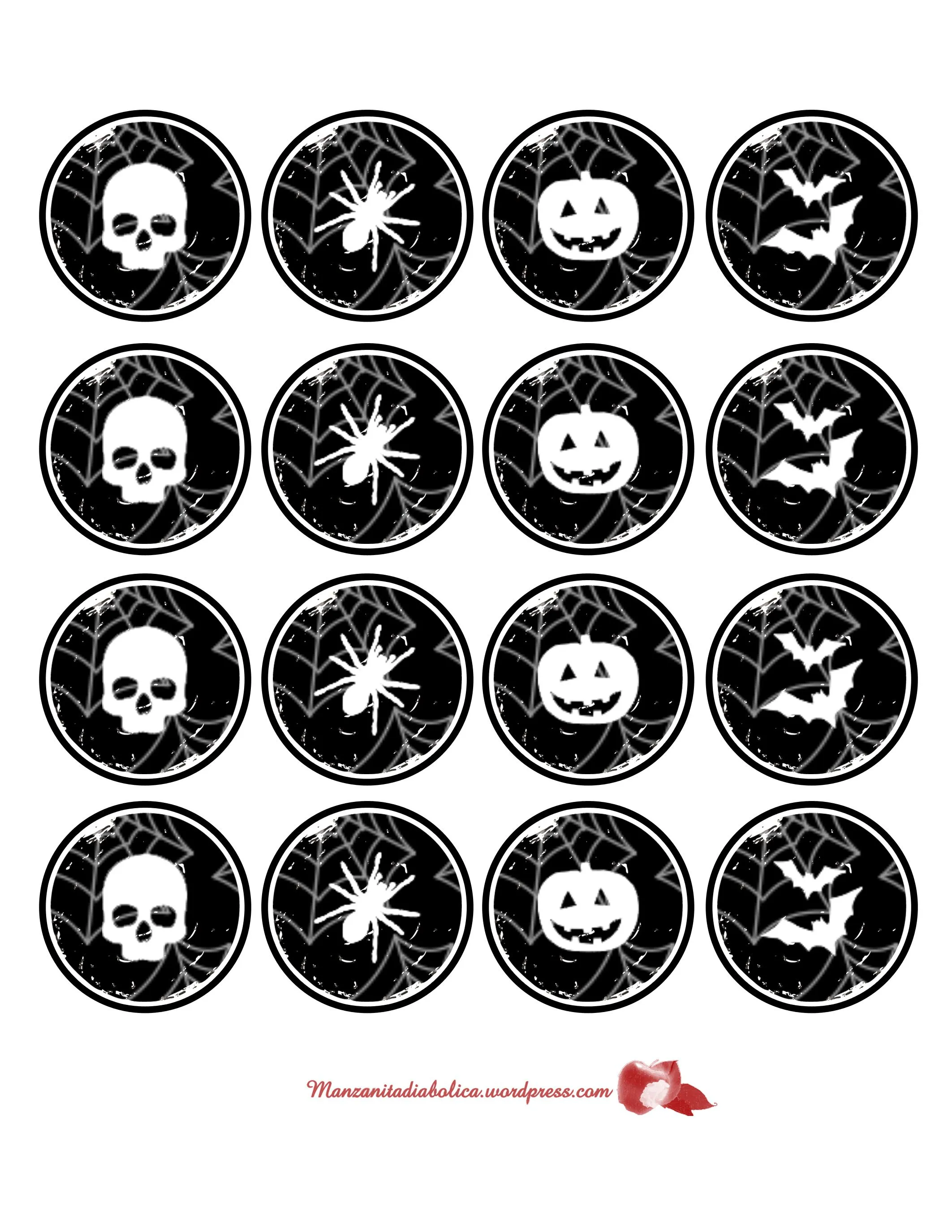 halloween toppers para cupcakes | Manzanita Diabolica .