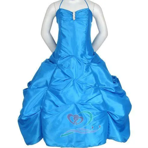 Halter fd 028 flor azul vestido de las niñas para menos en de en ...