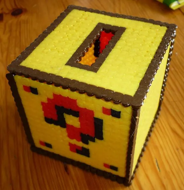 Hama Beads - Mario ? Moneybox by ~acidezabs on deviantART