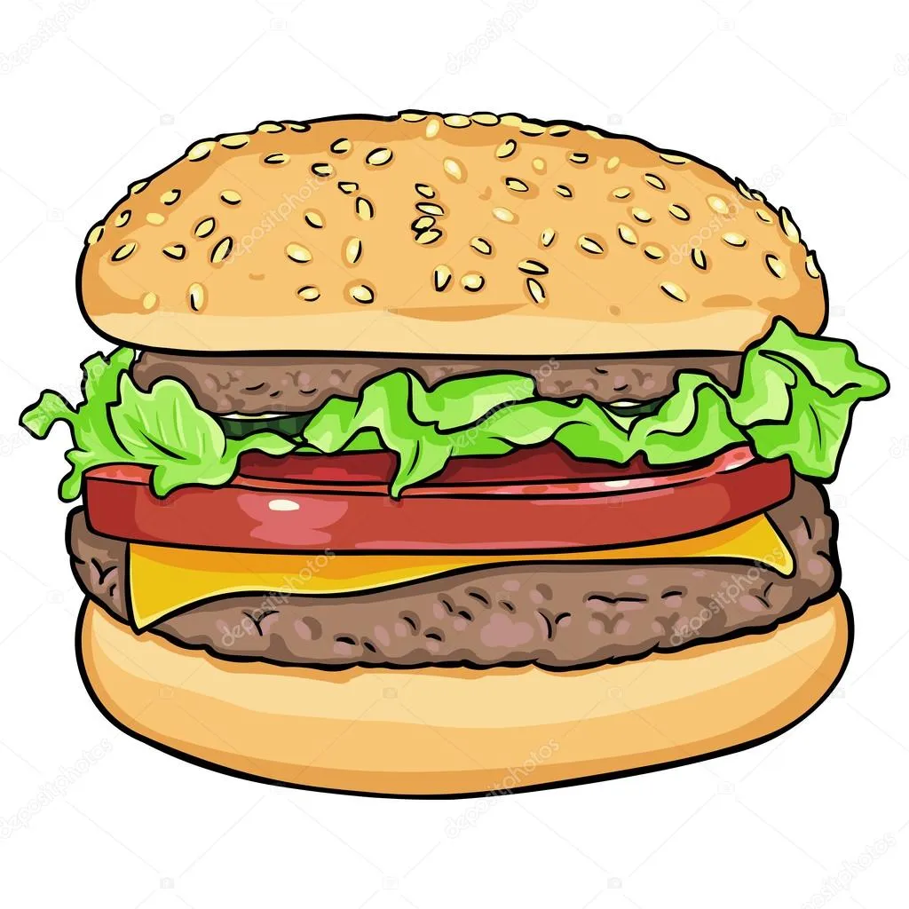 hamburguesa de dibujos animados Vector — Vector stock © nikiteev #