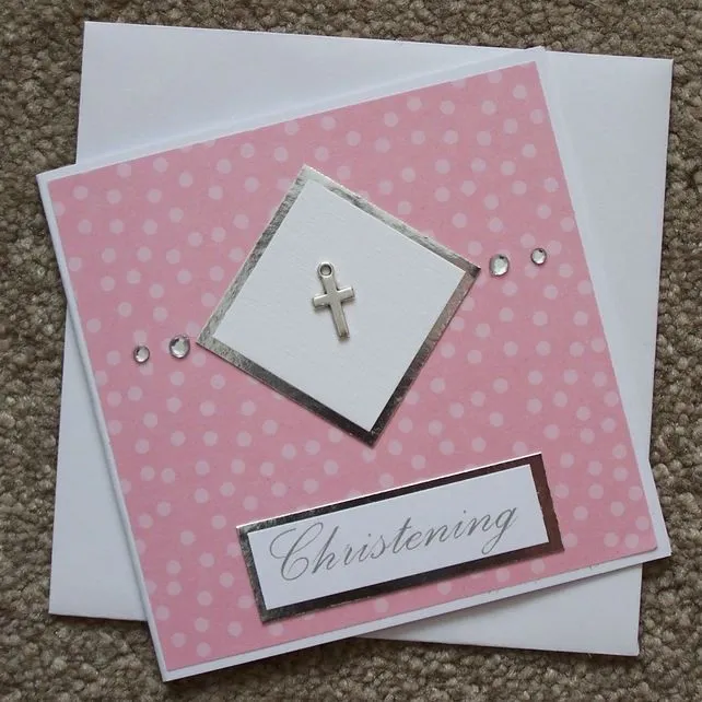 Handmade Christening Card (Pink) £1.50 | Tarjetas de Bautizo ...