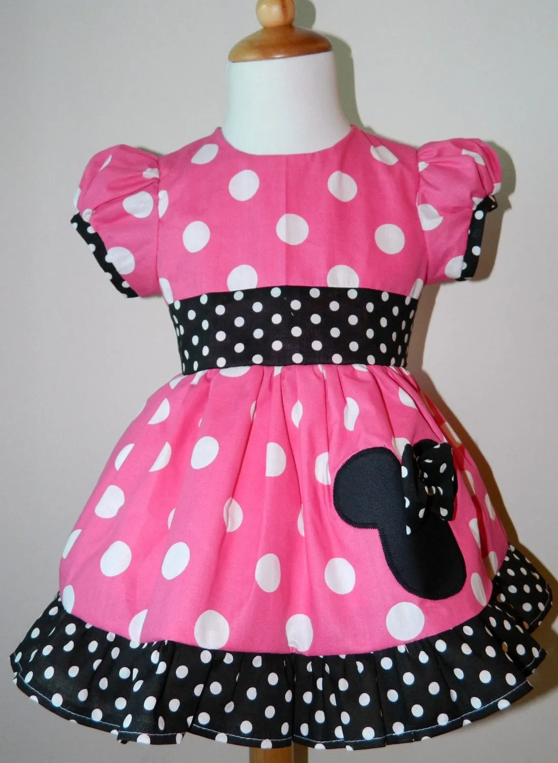 Handmade Minnie Mouse Halter Dress Red Yellow and White Polka 12M ...