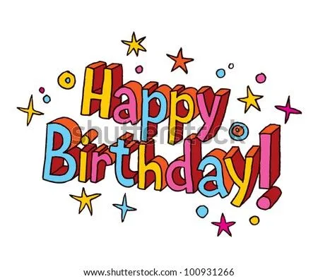 Happy Birthday Cartoon Text Imagen de archivo (stock) 100931266 ...