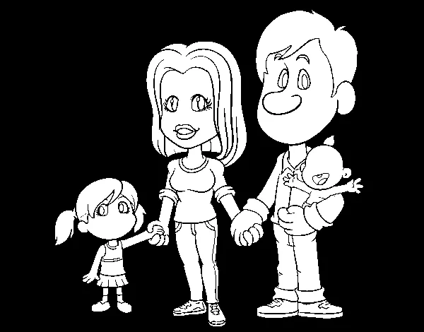 Happy family coloring page - Coloringcrew.com