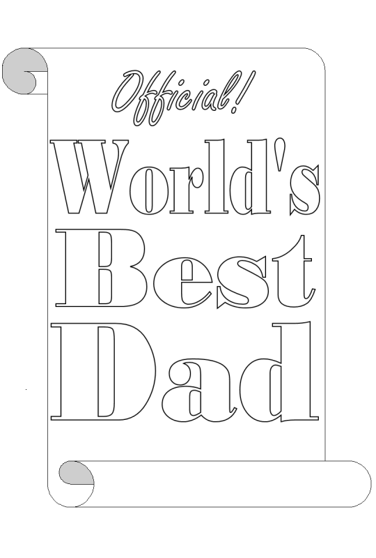 Happy Fathers Day Official Worlds Best Dad Coloring Page for Kids ...