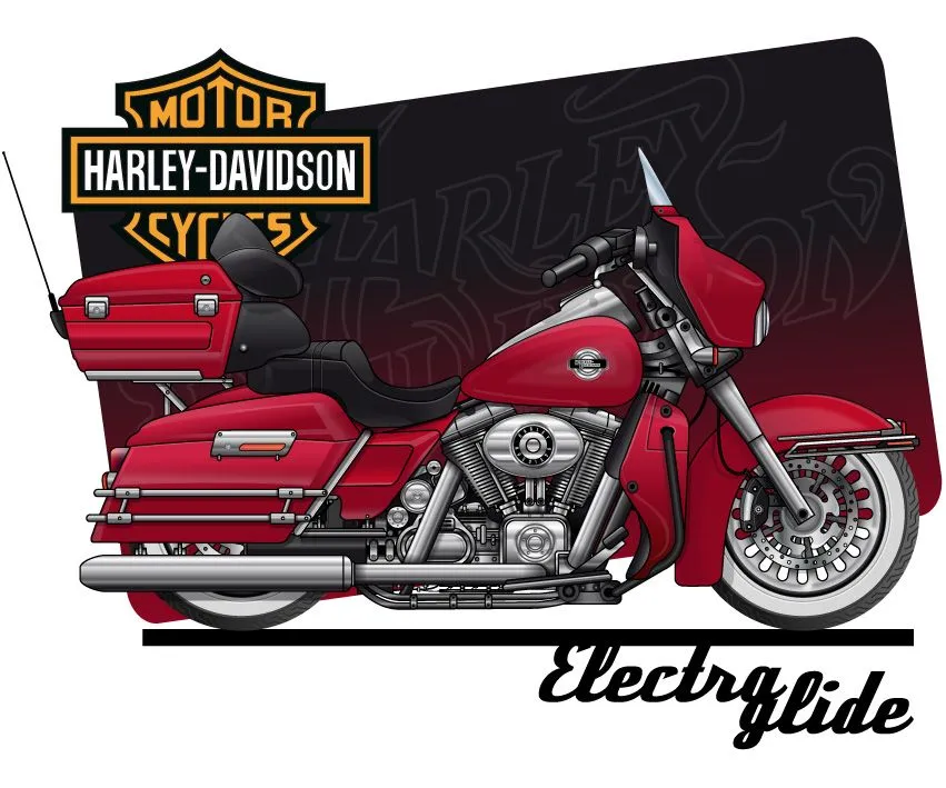 Harley Davidson Electra Glide | Ilustrador Madrid. Sergio Toribio ...