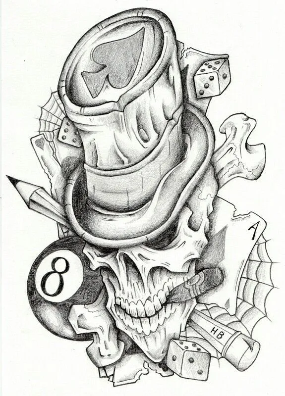 Hat skull | Skull tattoo design, Sleeve tattoos, Tattoo design drawings