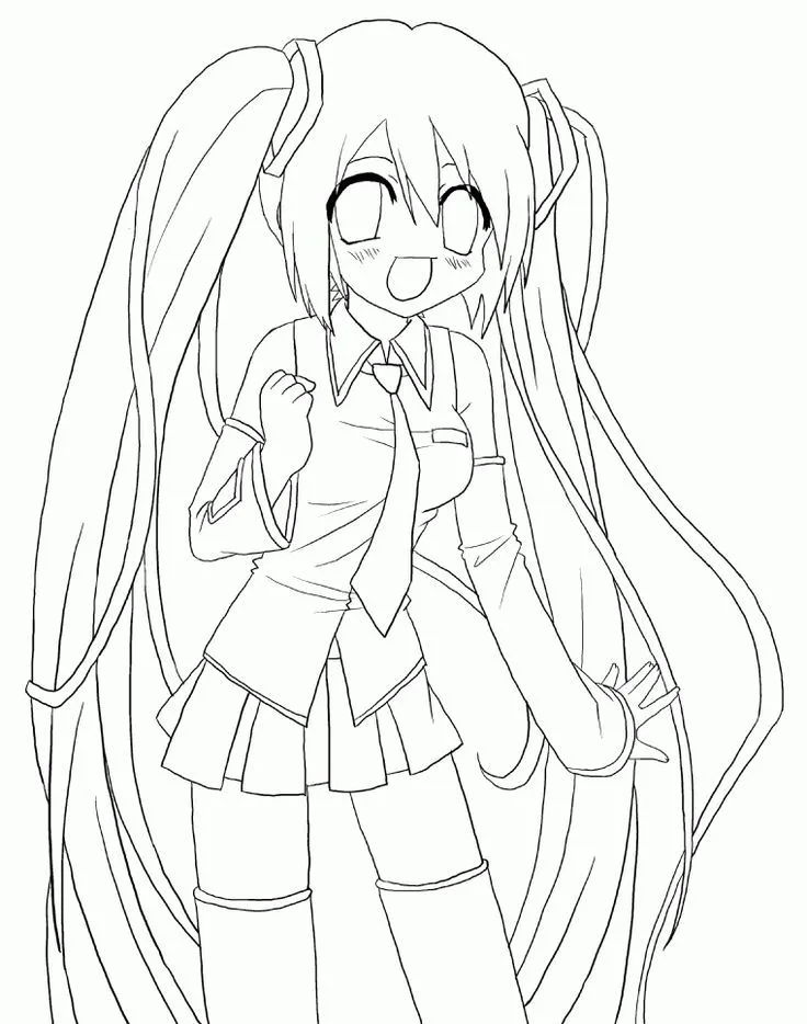 Hatsune Miku Coloring Pages | Tutoriel de dessin, Dessin