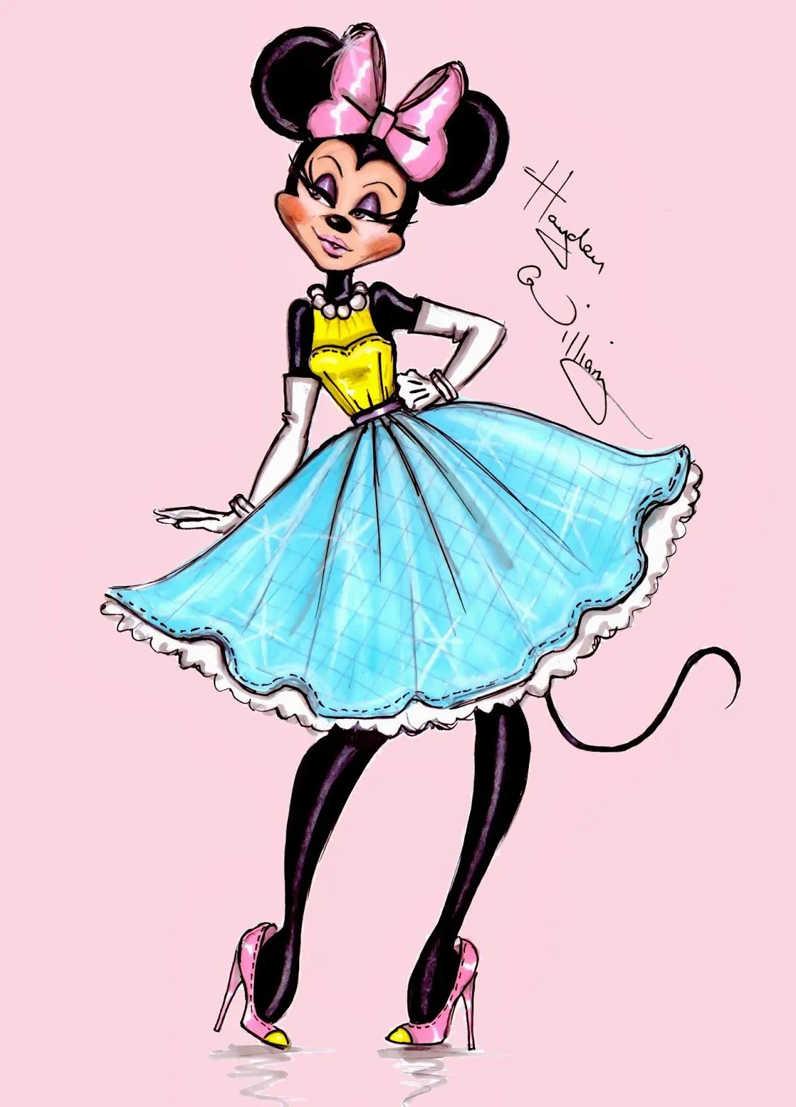 Hayden Williams Fashion Illustrations: The Minnie Mouse collection ...