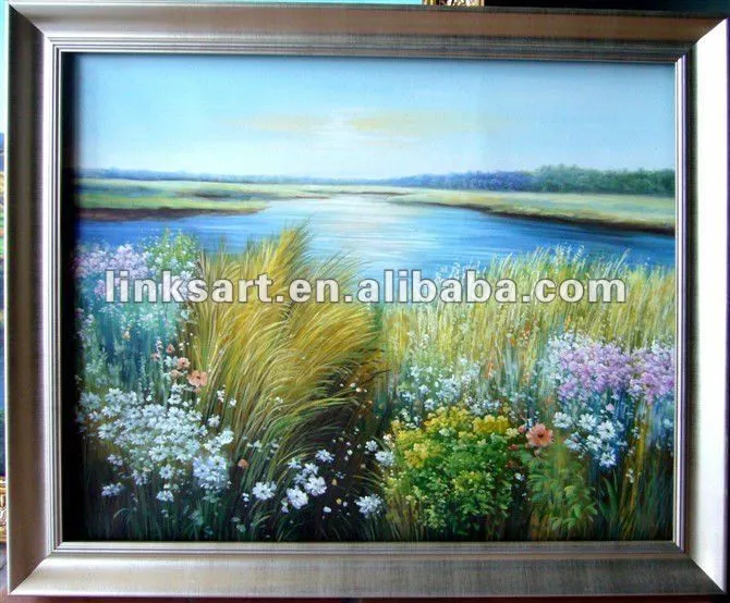 Hechos a mano hermosas pinturas al óleo del paisaje-Pintura y ...
