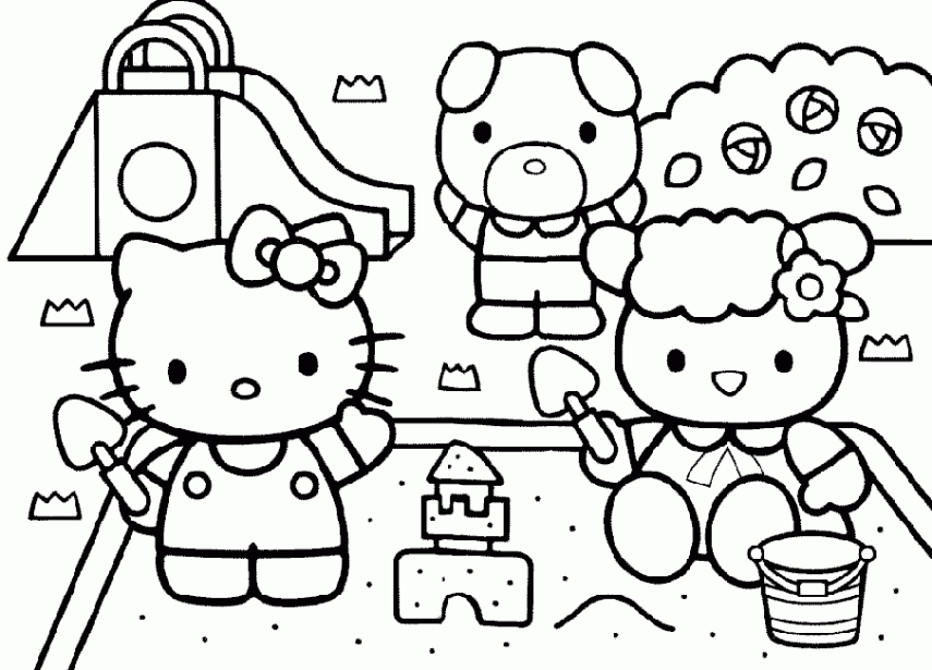 Hello Kitty y sus amigas en el parque