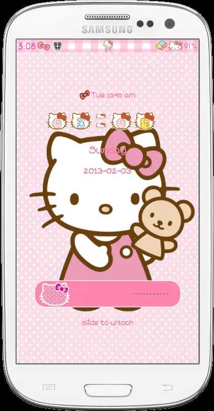 Hello Kitty & Teddy Bear Go Locker | Android Themes