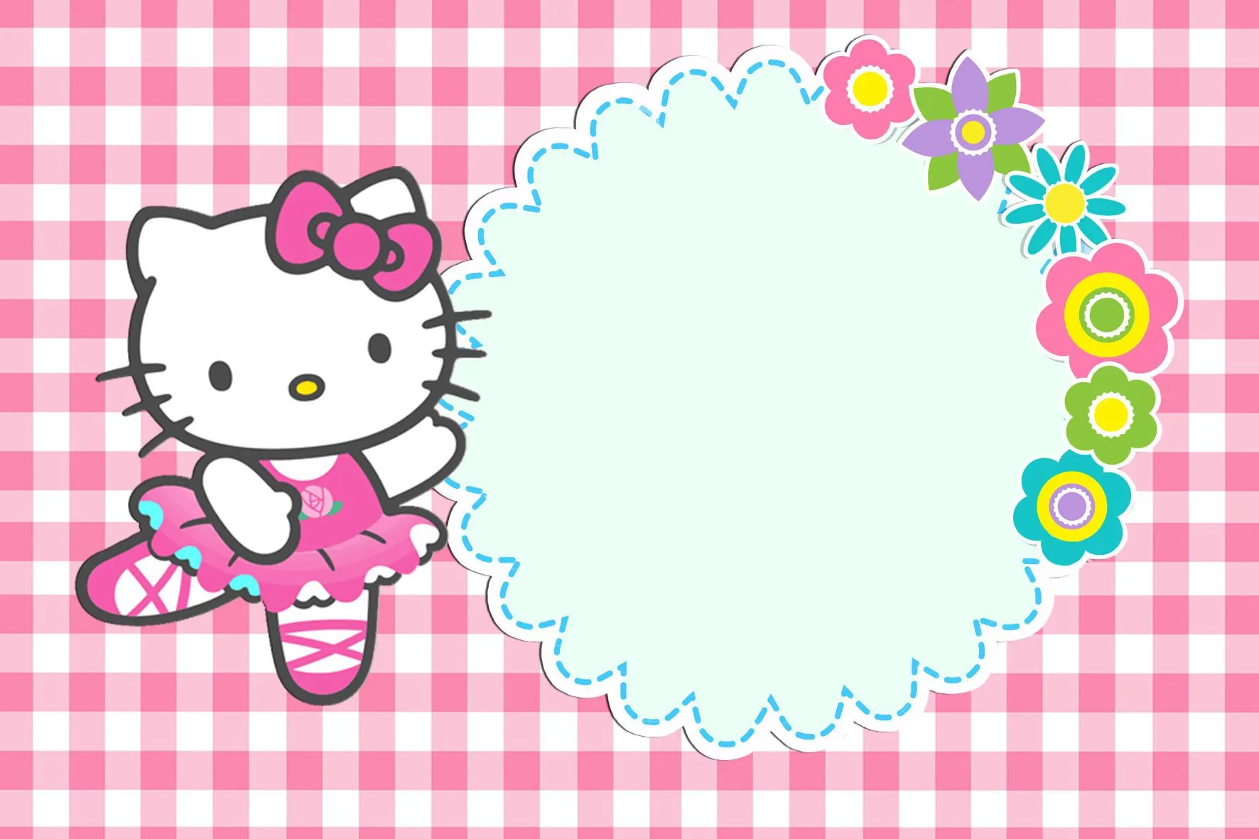 Hello Kitty Bailarina - Arte Digital | Bamboo Web Art | Elo7