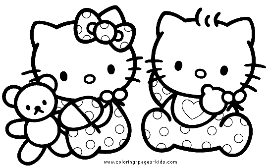 Hello Kitty color page - Coloring pages for kids - Cartoon ...