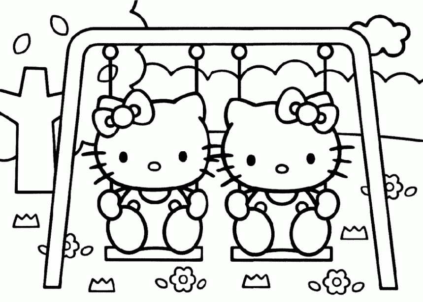 hello kitty para colorear e imprimir