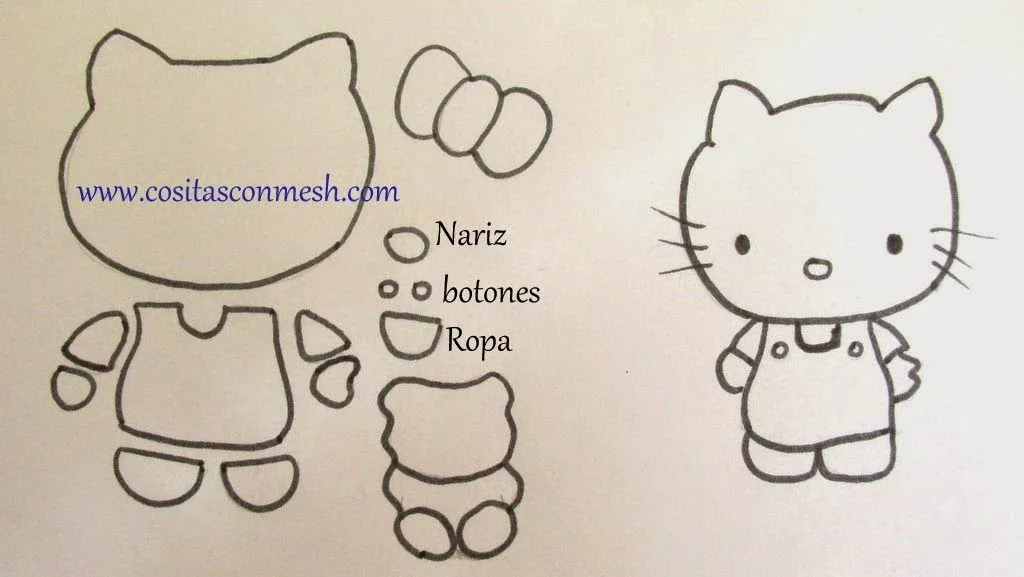 Cómo hacer hello kitty en Goma eva ~ cositasconmesh