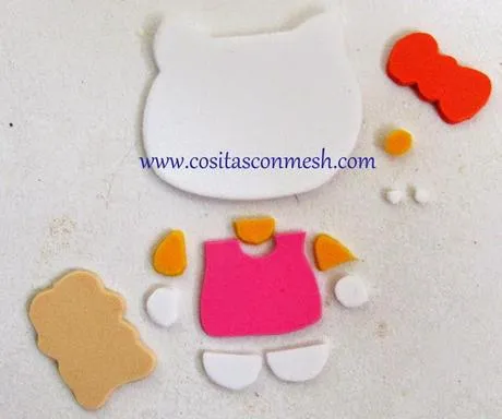 Cómo hacer hello kitty en Goma eva - Paperblog