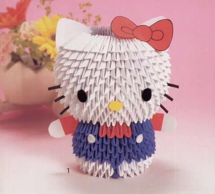 Como hacer a Hello Kitty en origami 3D - Imagui