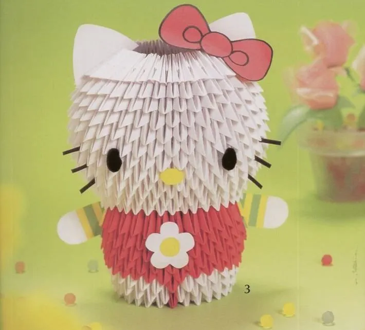 Como hacer a Hello Kitty en origami 3D - Imagui