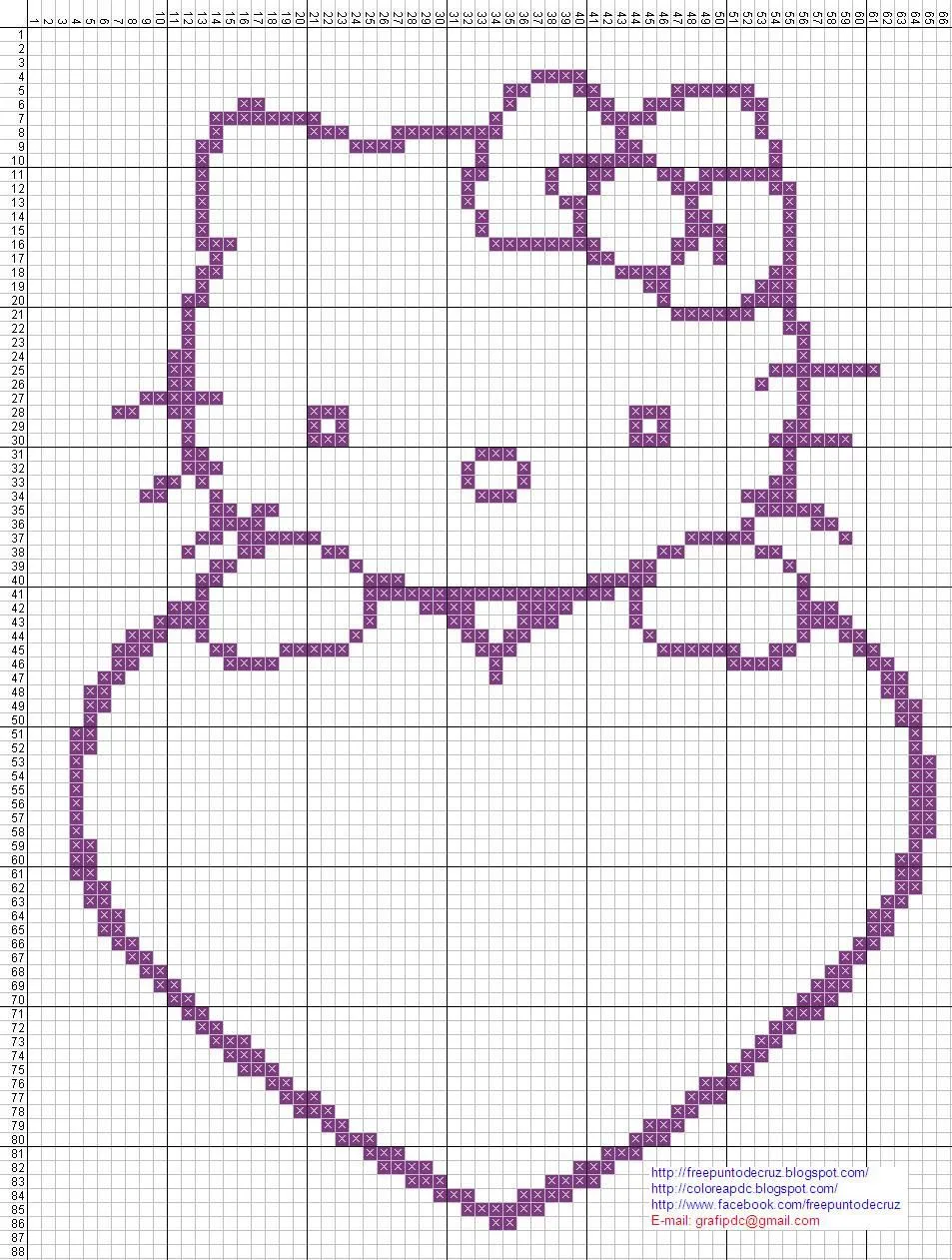 Hello Kitty punto de cruz para colorear | Dibujos en patrones ...